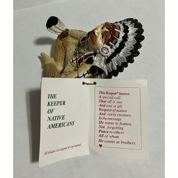 Native American Shelf Sitter Figurine A Keeper by Shenandoah Designs 3 X 3.25 - Picture 8 of 11